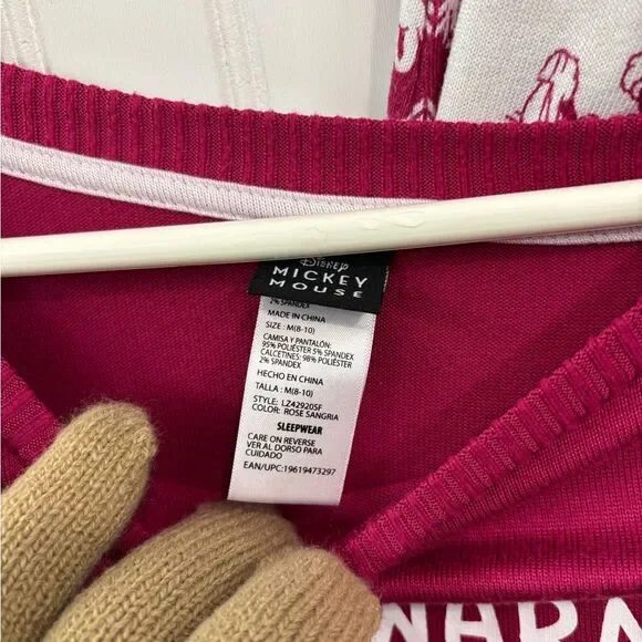 Disney Fuchsia Mickey Mouse winter wonderland pj set - Picture 2 of 6